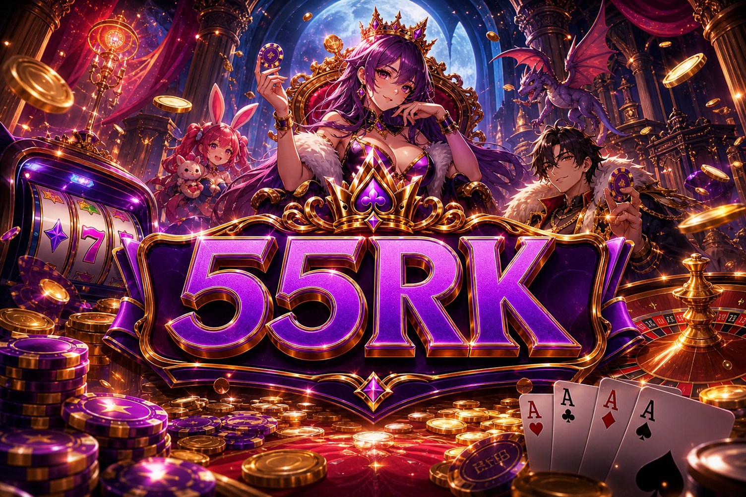 Contoh tampilan menu hadiah absen harian dan bonus deposit pertama di 55RK