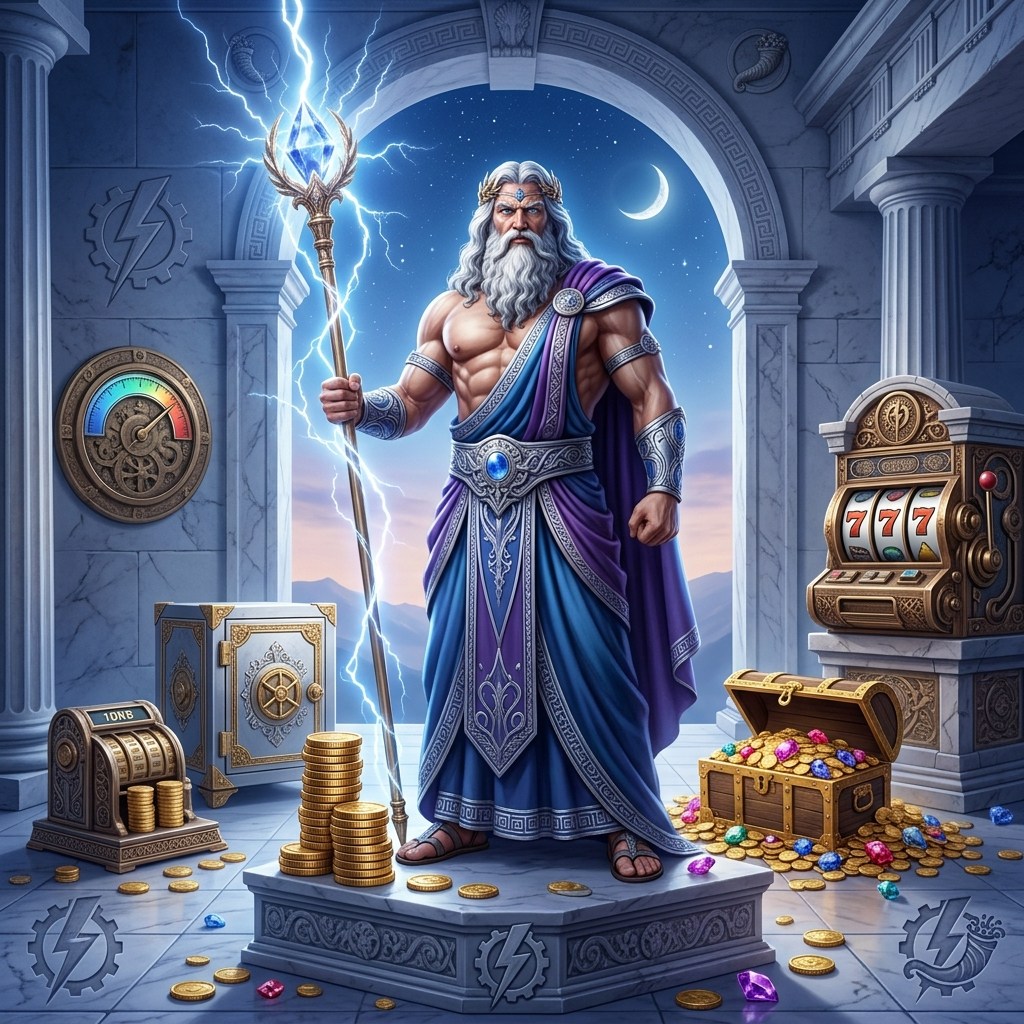 Tampilan halaman utama Fortune Gems di 55RK dengan tombol putar dan menu hadiah absen harian.